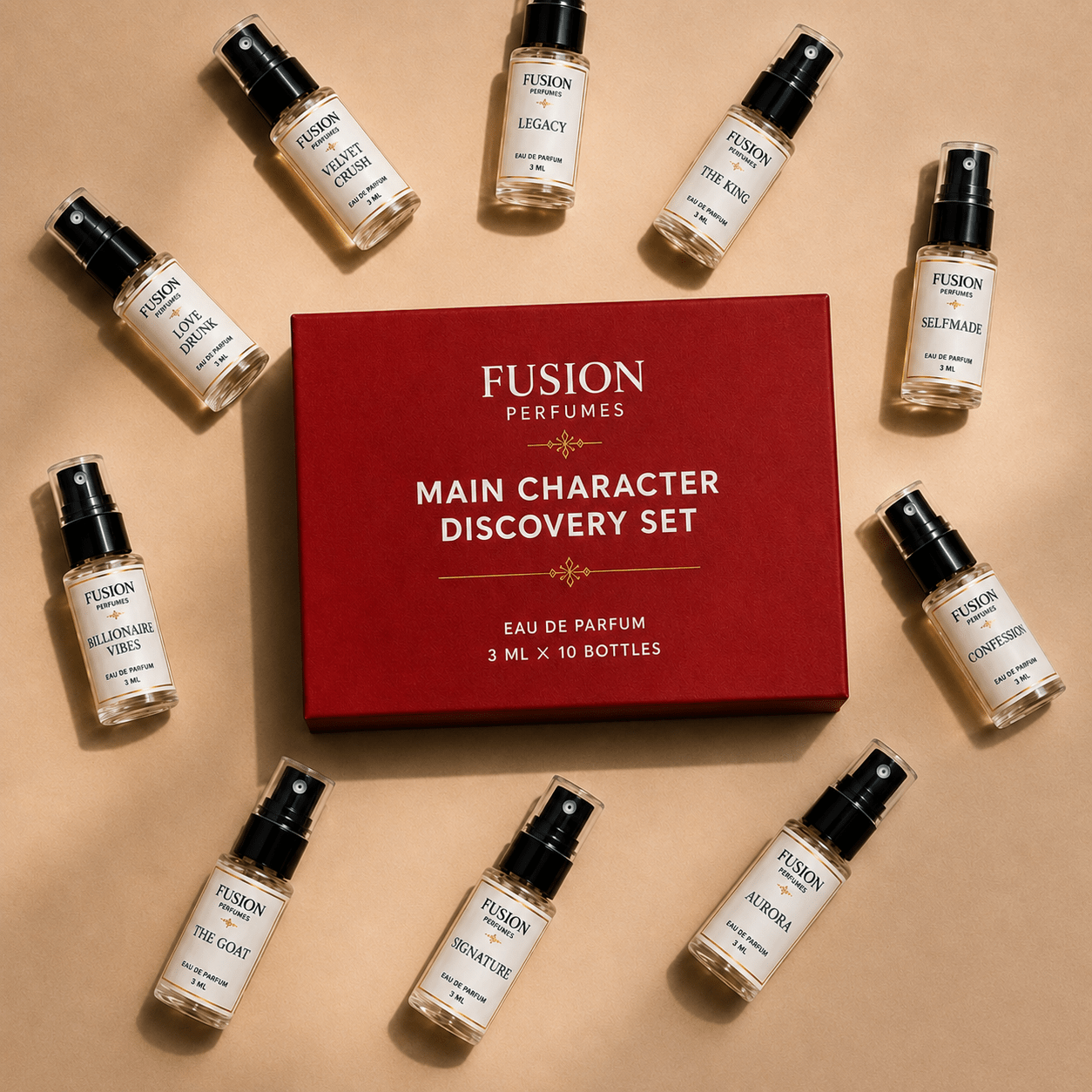Fusion Perfumes - Main Character Discovery Set - 𝐅𝐔𝐒𝐈𝐎𝐍 𝐏𝐄𝐑𝐅𝐔𝐌𝐄𝐒